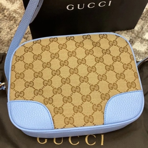 🆕GUCCI🆕 🐝 Full Retail Package/ GG Logo Canvas w. Leather Crossbody Camera Bag - Picture 9 of 12